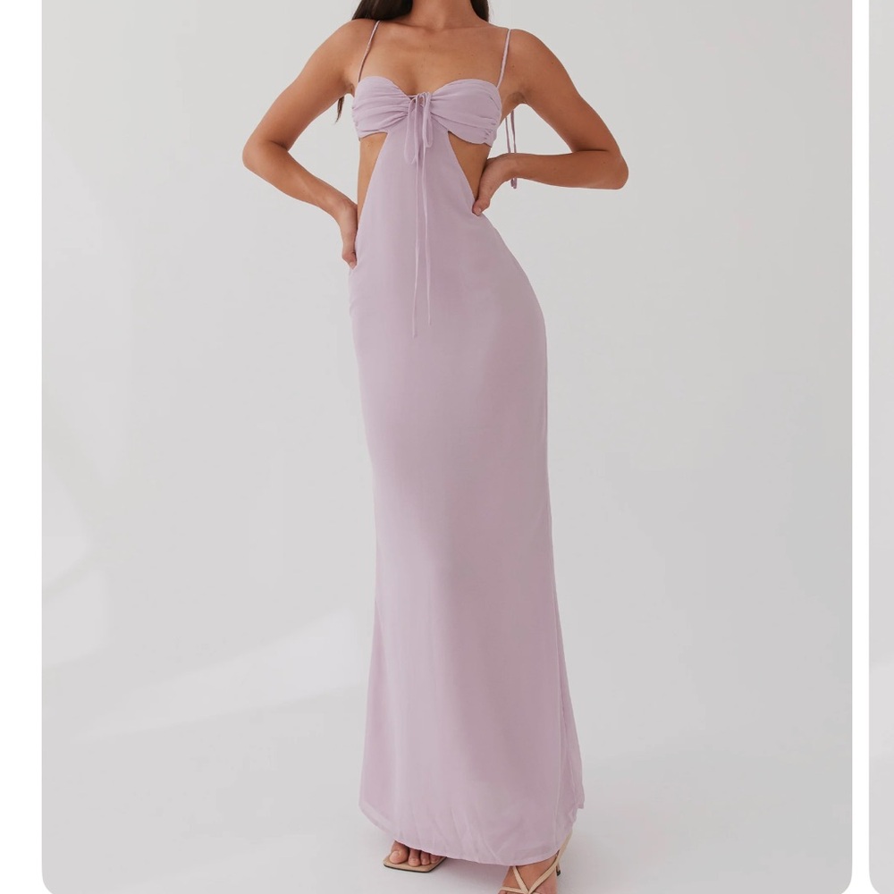 Lavender Ruched Maxi Dress